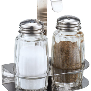 menaż na sól i pieprz Basic; 50ml, 10x10.3x5.7 cm (SxWxG); srebro/transparentny; 6 zestaw(y) / opakowanie