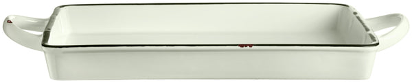 miska do serwowania Liron prostokątna; 1200ml, 30x20x3 cm (DxSxW); biel kremowa/czarny; prostokątny; 2 sztuka / opakowanie