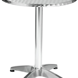 stół aluminiowy Limona okrągły; 60x70 cm (ØxW); Platte srebro, stelaż srebro; okrągły
