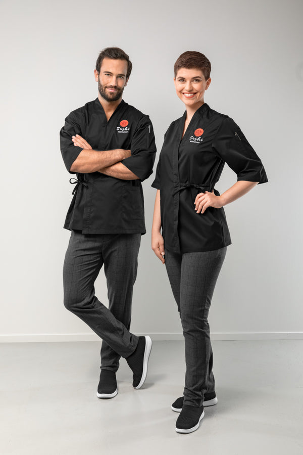 bluza kucharska damska Yuki; Kleidergröße 54; czarny