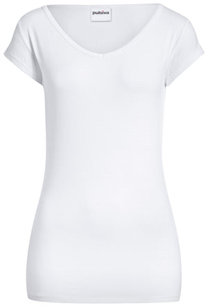 t-shirt damski Double-V (opak. 2 szt.); Kleidergröße 2XL; biały; 2 sztuka / opakowanie