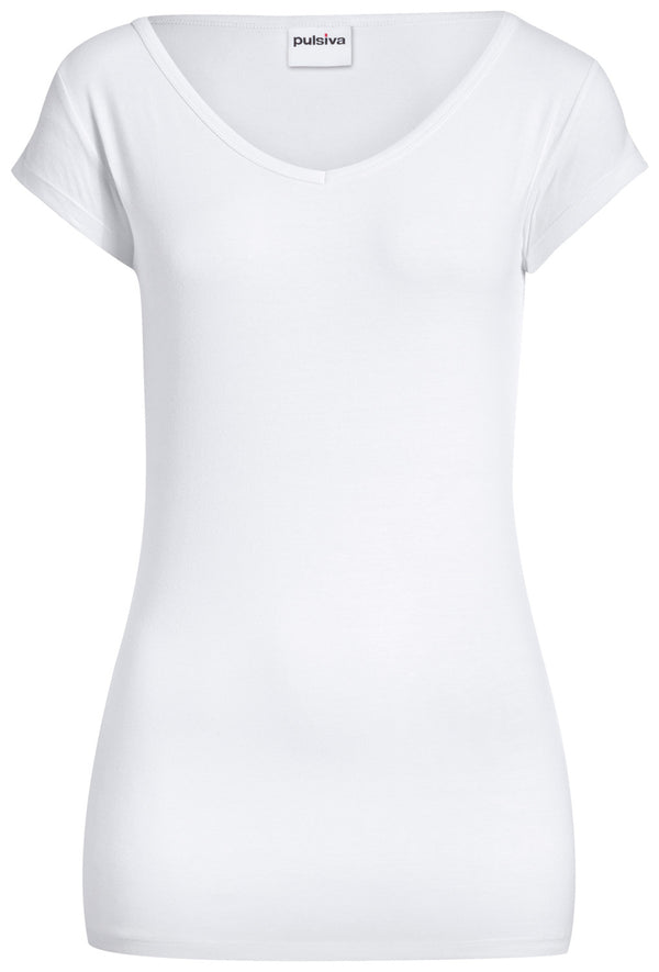t-shirt damski Double-V (opak. 2 szt.); Kleidergröße 2XL; biały; 2 sztuka / opakowanie