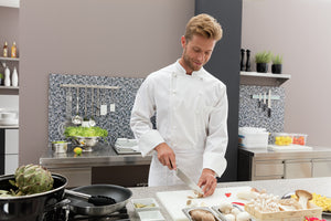 bluza kucharska męska Premium Chef guziki materiałowe długi rękaw; Kleidergröße 64; biały