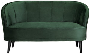 sofa 2-osobowa Garbo; 150x75x84 cm (SxGxW); siedzisko jodła zielona, stelaż czarny