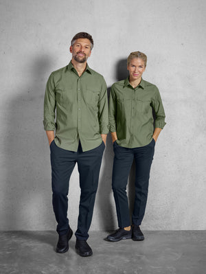 Bluse Langarm Marlon Regular Fit; Kleidergröße 38; oliwka
