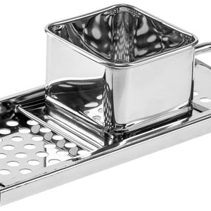 strug do spaetzle dziury okrągłe; 31.5x11x7.5 cm (DxSxW); stal nierdzewna