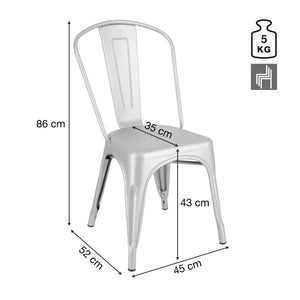 krzesło bistro Ferano industrialne; 45x51.5x85.5 cm (SxGxW); czarny/brąz; 2 sztuka / opakowanie
