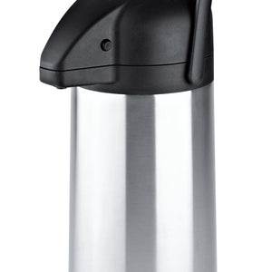 termos z pompką Animato; 2500ml, 15x36 cm (ØxW); czarny/srebro