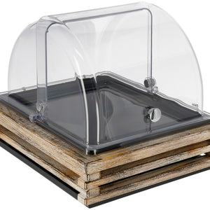 witrynka chłodząca Natchez melamina czarna 1/2; Größe GN 1/2, 37x31x27.7 cm (DxSxW); biały vintage/transparentny/czarny; prostokątny