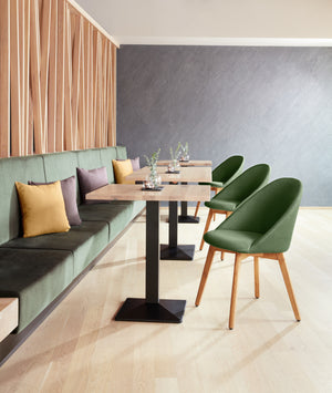 krzesło Alwin; 56x55x83 cm (SxGxW); siedzisko zielony, stelaż dąb/naturalny; 2 sztuka / opakowanie