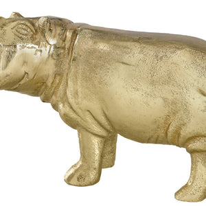 Dekofigur Hippo; 9.5x17x6.5 cm (SxWxG); złoto
