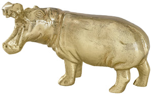 Dekofigur Hippo; 9.5x17x6.5 cm (SxWxG); złoto