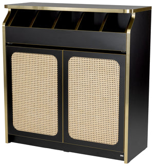 Besteckschrank Ravena schwarz; 100x40x105 cm (SxGxW); naturalny/czarny/złoto; stelaż naturalny/czarny/złoto
