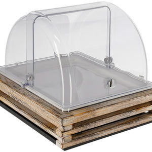 witrynka chłodząca Natchez melamina biała 1/2; Größe GN 1/2, 37x31x27.7 cm (DxSxW); biały vintage/transparentny/biały; prostokątny