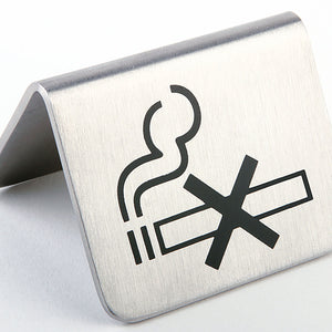 stojak stołowy zakaz palenia; 5.5x5.5x3.5 cm (DxSxW); stal nierdzewna; 2 sztuka / opakowanie