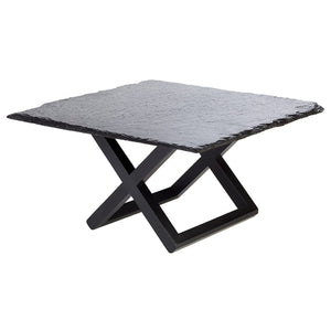 stojak bufetowy WOOD; 20x20x17.5 cm (DxSxW); czarny; kwadrat