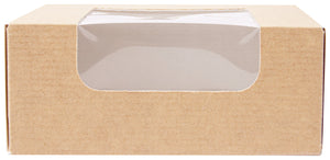 Sushibox The Pack mit Sichtfenster; 10x10x4 cm (DxSxW); brązowy; kwadrat; 50 sztuka / opakowanie