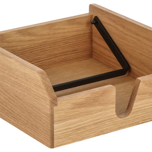 pudełko na serwetki Esino; 25x25x10.2 cm (DxSxW); brązowy/czarny