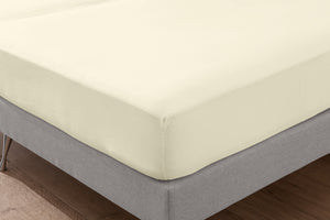 prześcieradło z gumką Jersey; 90-100x190-200 cm (SxD); szampan; 2 sztuka / opakowanie