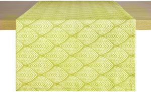 bieżnik Leaf; 40x130 cm (SxD); żółty; prostokątny