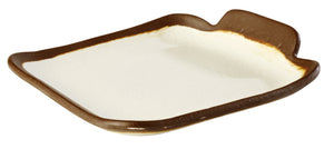 talerz płaski Crocker; 14x13x2.5 cm (DxSxW); beżowy/brązowy; prostokątny