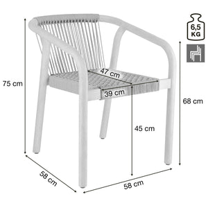 Outdoor-Stuhl Kando; 58x58x75 cm (SxGxW); siedzisko antracyt