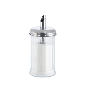  7.5x13.5 cm (ØxW); srebro/transparentny; okrągły