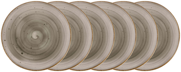 talerz płaski Nebro; 25 cm (Ø); szary; okrągły; 6 sztuka / opakowanie