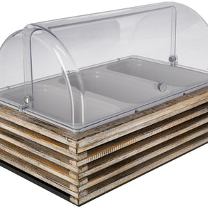 witrynka chłodząca Natchez 10 cm melamina biała 3 x 1/3; Größe GN 1/1, 57.5x37x27.7 cm (DxSxW); biały vintage/transparentny/biały; prostokątny