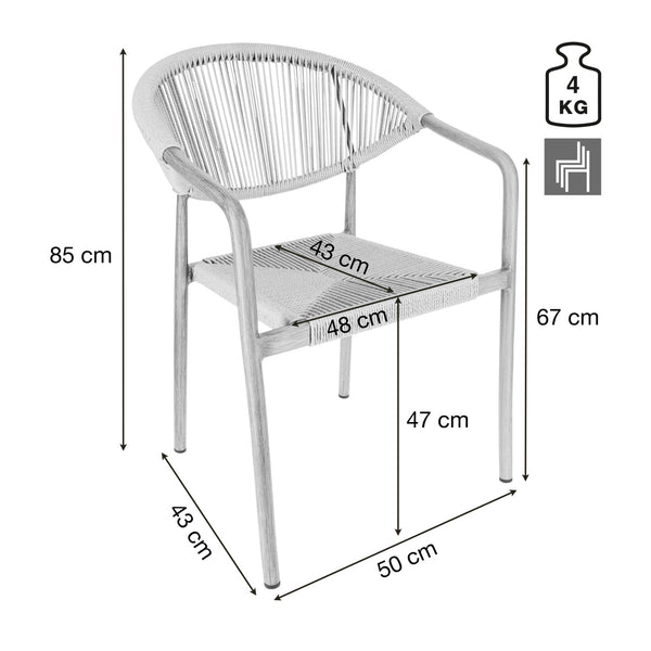 Outdoor-Stuhl Arion; 50x43x85 cm (SxGxW); siedzisko beżowy