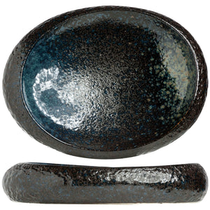 miska Black yoru owalna; 690ml, 32x24x6 cm (DxSxW); czarny/niebieski