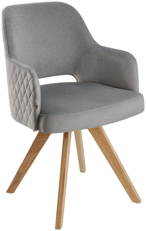 Drehstuhl Twist Samt; 46x47x85 cm (SxGxW); siedzisko szary