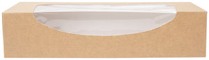 pudełko na sushi The Pack z okienkiem; 19.7x9x4.5 cm (DxSxW); brązowy; prostokątny; 50 sztuka / opakowanie