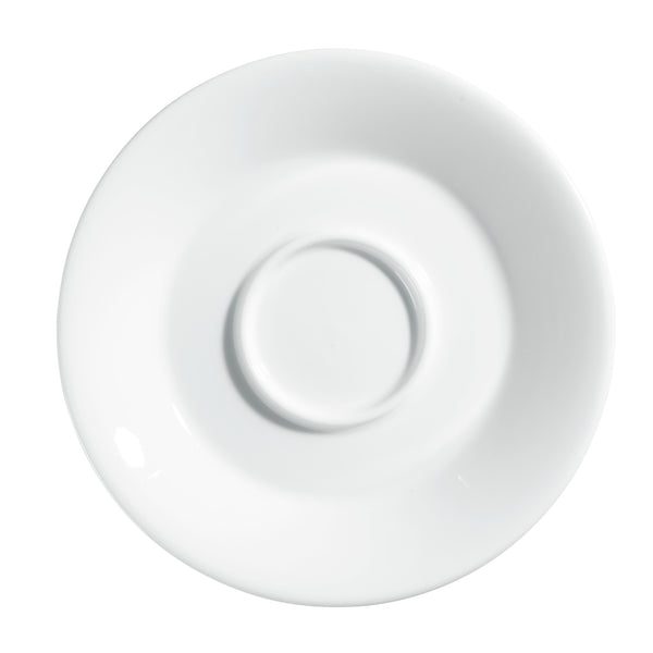 spodek do filiżanki do kawy Bistro; 15x2.2 cm (ØxW); biały; okrągły; 6 sztuka / opakowanie