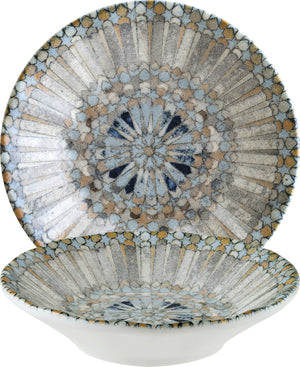 miseczka Luca Mosaic; 200ml, 11 cm (Ø); pomarańczowy/ciemny niebieski/jasny niebieski/żółty/biały; okrągły; 24 sztuka / opakowanie