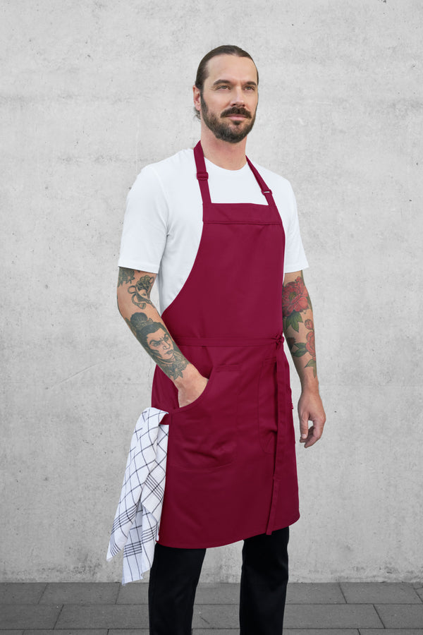 Latzschürze Gabo 88x80 cm (LxB); 88x80 cm (DxS); bordo