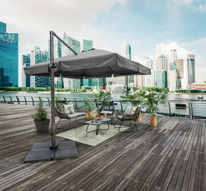 parasol rzymski Breva; 295x295x270 cm (DxSxW); szary; kwadrat