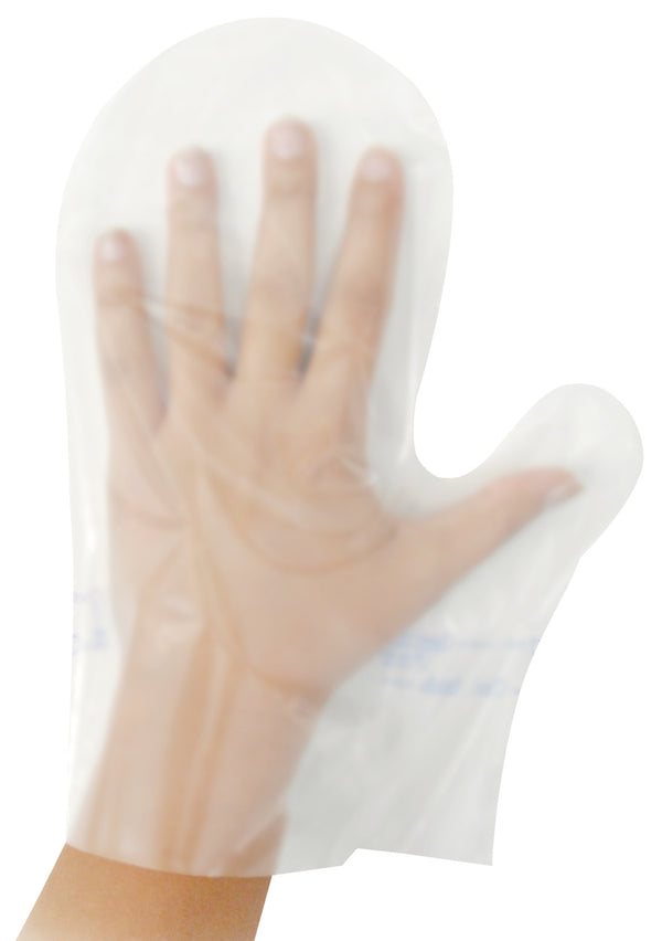 rękawice higieniczne kształt pięści; 25 cm (D); transparentny; 100 sztuka / opakowanie