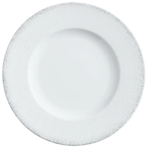 talerz płaski Caju z rantem; 28 cm (Ø); biały/szary; okrągły; 6 sztuka / opakowanie