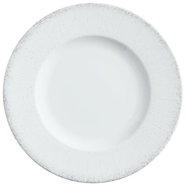 talerz płaski Caju z rantem; 28 cm (Ø); biały/szary; okrągły; 6 sztuka / opakowanie