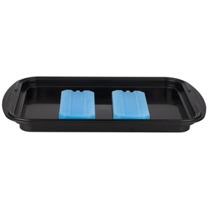 zestaw bufetowy Thermo; 43x29x14 cm (DxSxW); czarny/stal nierdzewna/transparentny; prostokątny
