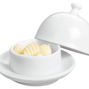 maselniczka Amari; 9.5 cm (Ø); biały; okrągły; 6 sztuka / opakowanie