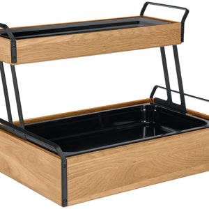 witrynka chłodząca Montana dąb Melamin mittel 1/1 + flach 2/4 zweistöckig; Größe GN 1/1