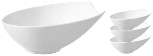 miska Contrast owalna; 900ml, 20.5x18.5x9 cm (DxSxW); biały; owalny; 4 sztuka / opakowanie
