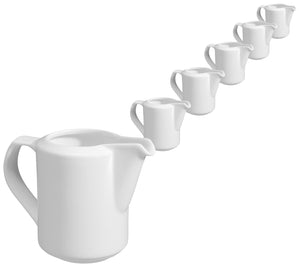 dzbanek Base z uchwytem; 300ml, 8x10 cm (ØxW); biały; okrągły; 6 sztuka / opakowanie