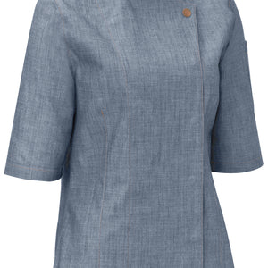 bluza kucharska damska Scott Denim krótki rękaw ; Kleidergröße 50; jasny dżins