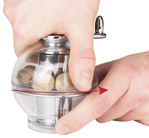 młynek do gałki muszkatołowej Tidore; 11 cm (W); transparentny