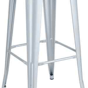 Barhocker Ferano im Industriedesign; 42.8x42.8x75.8 cm (SxGxW); srebro; 2 sztuka / opakowanie