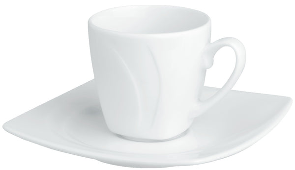 spodek do filiżanki do espresso Vilano; 12x12 cm (DxS); biały; kwadrat; 6 sztuka / opakowanie