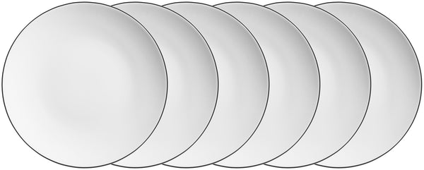 talerz płaski Bellino; 21 cm (Ø); biały/czarny; okrągły; 6 sztuka / opakowanie
